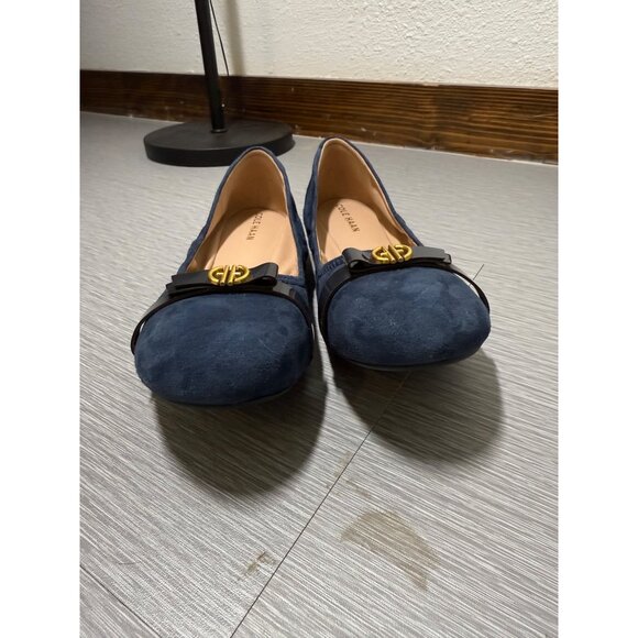 Cole Haan Women's Tova Bow Ballet Style W26822 Navy Suede Like New Size 10.5 - Picture 3 of 7